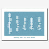 Personalised Ogham Family Names Print - contemporary style