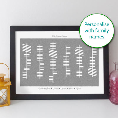 Personalised Ogham Family Names Print