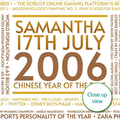 Personalised 2006 Facts Print UK - personalised 2006 print - birthday gift idea