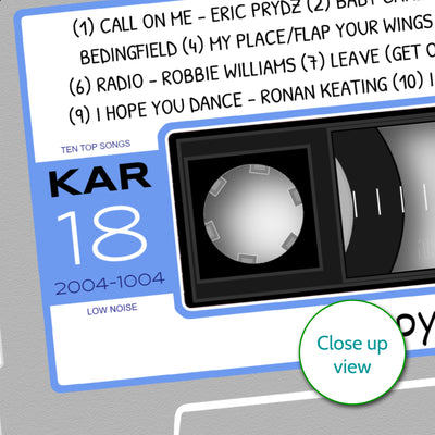 Personalised Music Print - 2004 On The Day You Were Born Cassette Tape Print - 2004 birthday gift idea