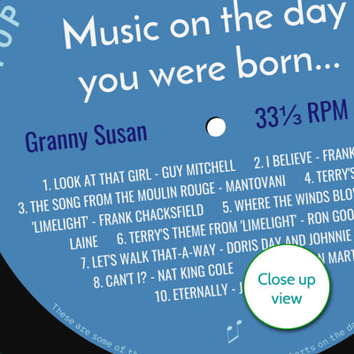 Personalised Music Print - 1953 On The Day You Were Born Record Label Print - 1953 birthday gift idea