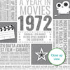 Personalised 1972 Movie Facts Print - 1972 Year You Were Born Movie Print - 1972 birthday gift idea