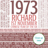 Personalised Born In 1973 Facts Print UK - personalised 1973 print birthday gift idea