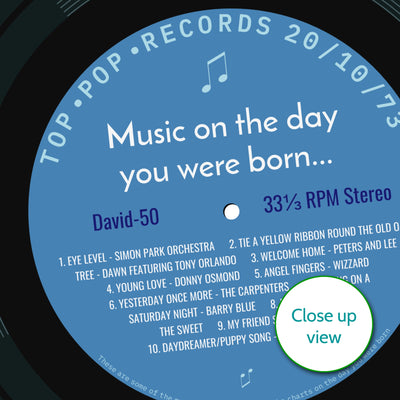 Personalised Music Print - 1973 On The Day You Were Born Record Label Print - 1973 birthday gift idea