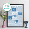 1980 UK Music Facts Personalised Print