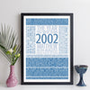 Personalised Born In 2002 Facts Print UK - personalised 2002 print birthday gift idea