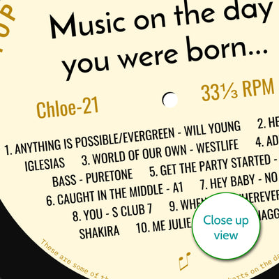 Personalised Music Print - 2002 On The Day You Were Born Record Label Print - 2002 birthday gift idea
