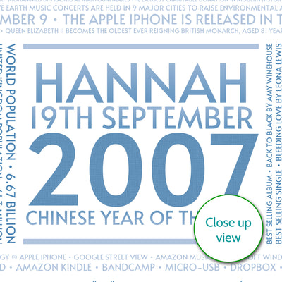 Personalised 2007 Facts Print UK - personalised 2007 print - birthday gift idea