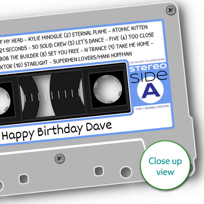 Personalised Music Print - 2002 On The Day You Were Born Cassette Tape Print - 2002 birthday gift idea