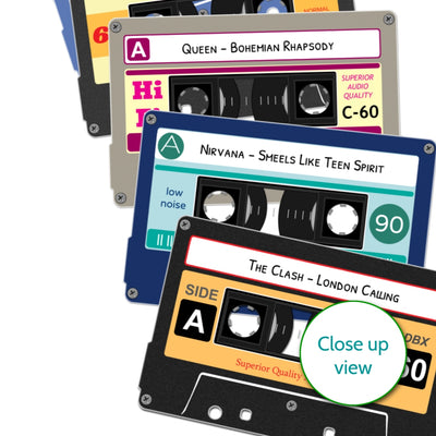 Personalised Cassette Tape Print - 8 Tumbling Tapes