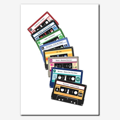 Personalised Cassette Tape Print - 8 Tumbling Tapes