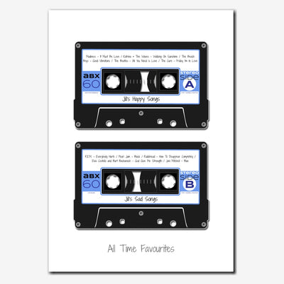 Personalised Cassette Mix Tape Print