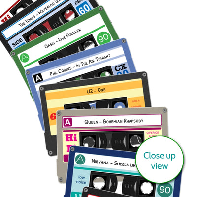 Personalised Cassette Tape Print - 8 Tumbling Tapes