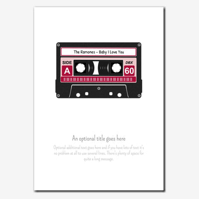 Personalised Cassette Tape Print - One