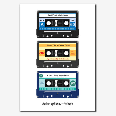 Personalised Cassette Tape Print - Three