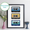 Personalised Cassette Tape Print - Three