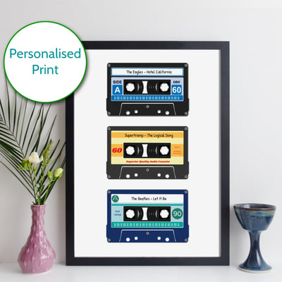 Personalised Cassette Tape Print - Three