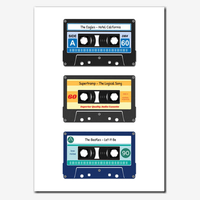 Personalised Cassette Tape Print - Three