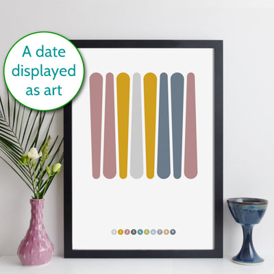 Personalised Abstract Geometric Art Special Date Print