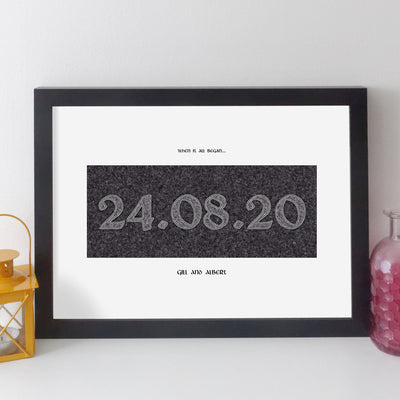 Personalised Date Print - Antique