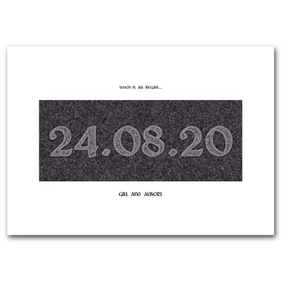 Personalised Date Print - Antique