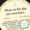 Personalised Birthday Card - Music On The Day You Were Born Record Label - elevencorners