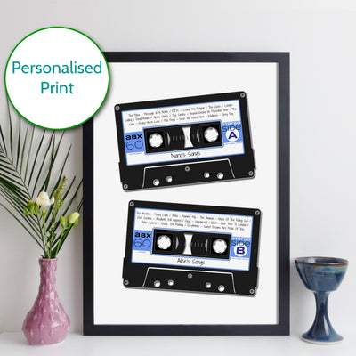 Personalised Cassette Mix Tape Print