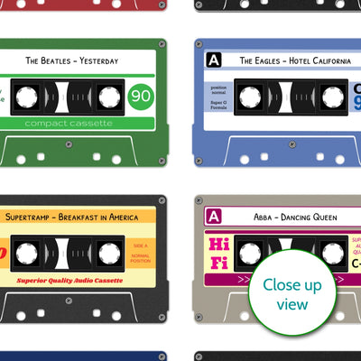 Personalised Cassette Tape Print - Grid
