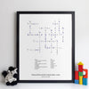 Personalised Toddler Words Crossword Print - classic style