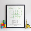 Personalised Toddler Words Crossword Print - slightly wobbly style