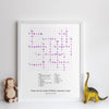 Personalised Toddler Words Crossword Print - slightly wobbly style