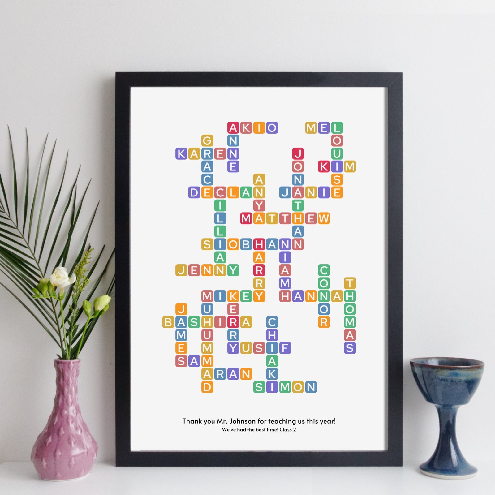 Personalised Thank You Teacher Crossword Print